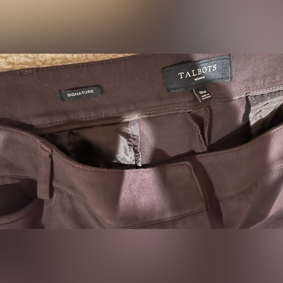 Talbots woman signature fit rayon blend brown pants size 18W. - Picture 2 of 4